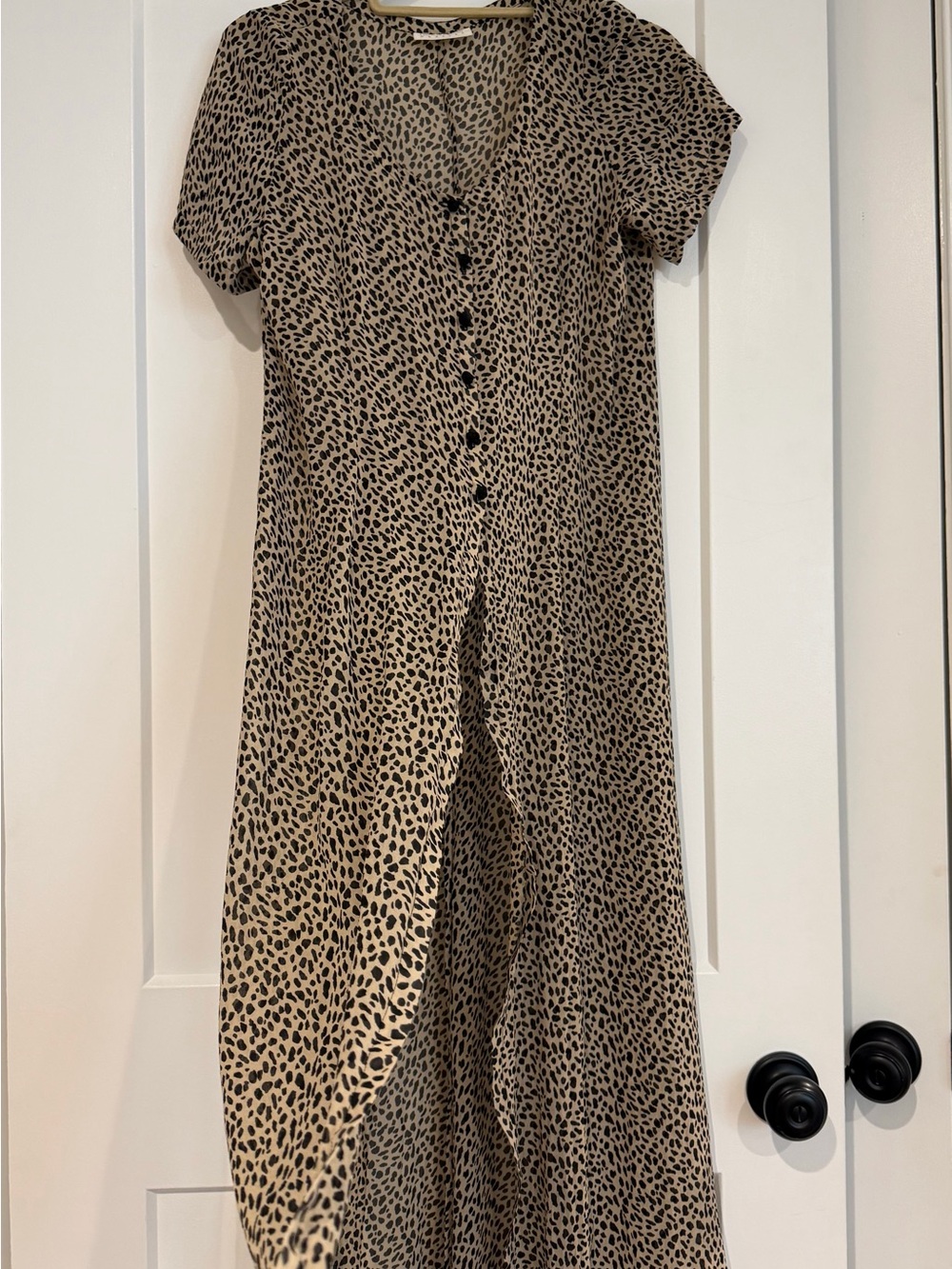 Vintage Dana Buchman 100% Silk Animal Print Maxi Dress • S